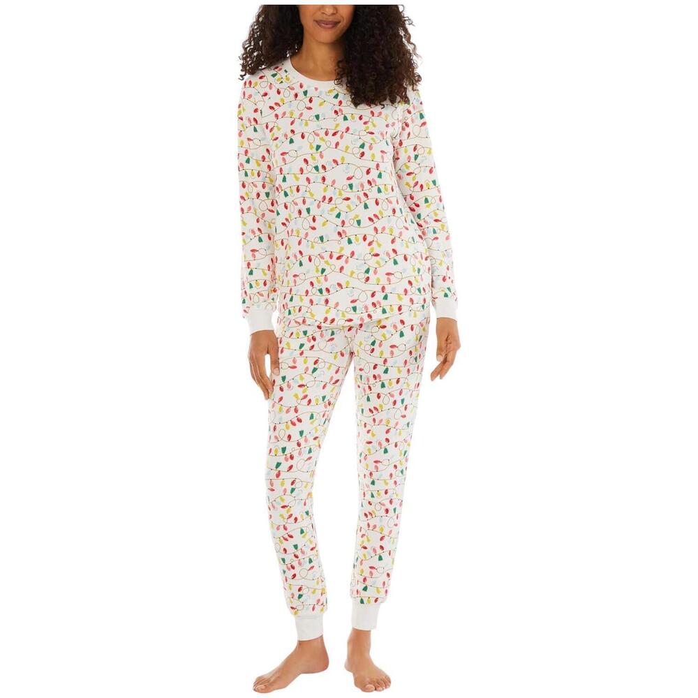 Pajamarama Women's Christmas Lights Long PJ Set Holiday Lights LG - Regular